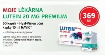 mojelekarna.cz MOJE LÉKÁRNA LUTEIN 20 MG PREMIUM nabídka