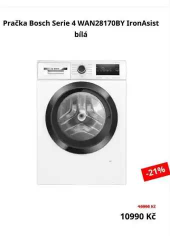Datart Pračka Bosch Serie 4 WAN28170BY IronAsist bílá nabídka