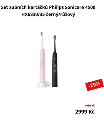 Datart Set zubních kartáčků Philips Sonicare 4500 HX6830/35 černý/růžový nabídka