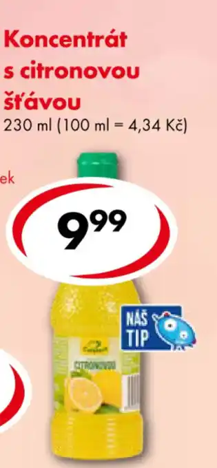 CBA Koncentrát s citronovou šťávou 230 ml nabídka
