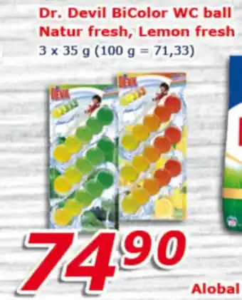 Dr. Devil BiColor WC ball Natur fresh, Lemon fresh