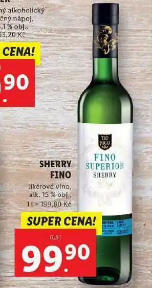 Lidl Sherry fino nabídka