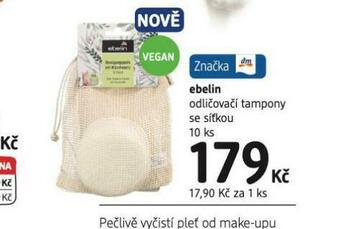 dm drogerie Ebelin odličovací tampony se síťkou nabídka