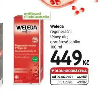 dm drogerie Weleda regenerační tělový olej nabídka