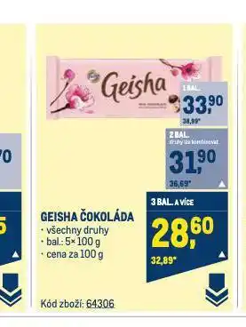 Makro Geisha čokoláda nabídka