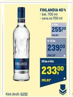 Makro Finlandia vodka nabídka