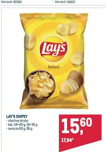 Makro Lay's chipsy nabídka