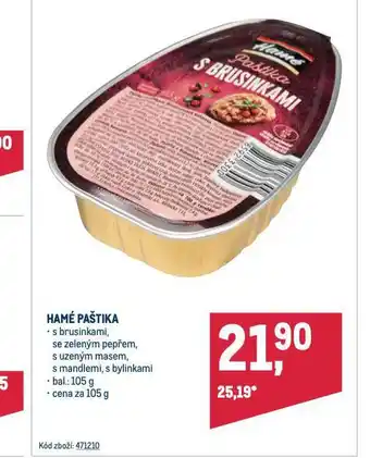 Makro Hamé paštika nabídka
