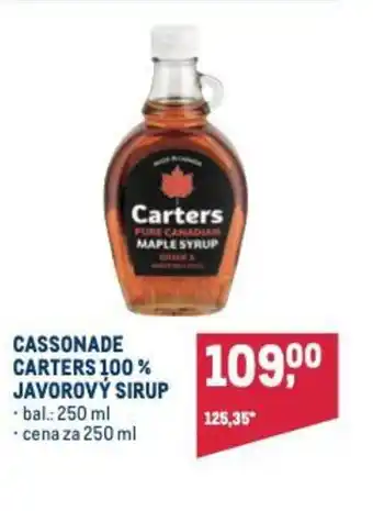 Makro CASSONADE CARTERS 100% JAVOROVÝ SIRUP nabídka