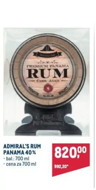 Makro ADMIRAL'S RUM PANAMA 40% nabídka