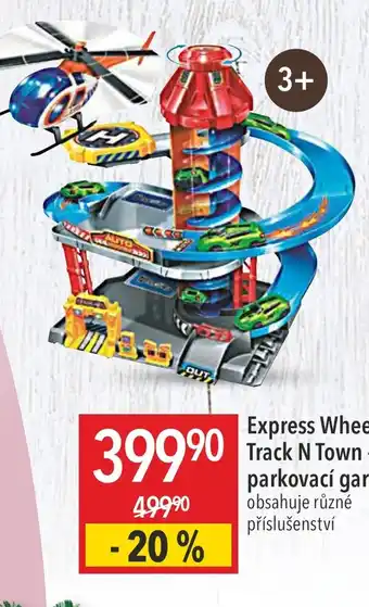 Express Wheels-Track N Town - parkovací garáž obsahuje různé příslušenství