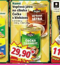 Norma Hamé vepřová játra na cibulce nabídka