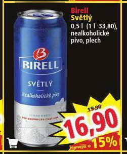 Norma Birell nealkoholické pivo nabídka