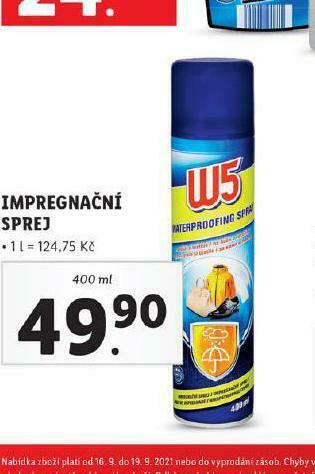 Lidl W5 impregnační sprej nabídka