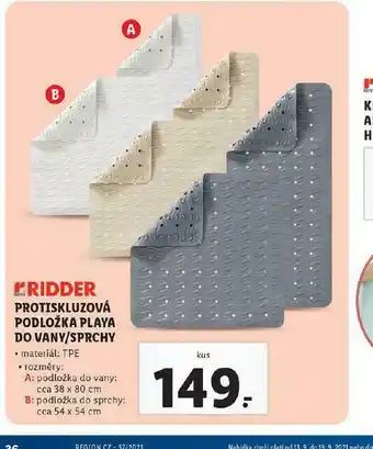 Lidl Protiskluzová podložka do vany / sprchy nabídka