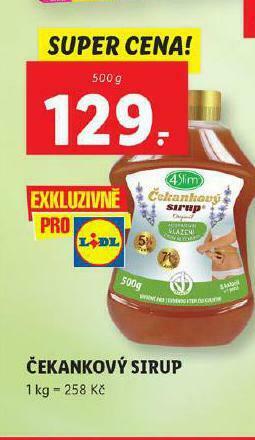 Lidl Čekankový sirup nabídka