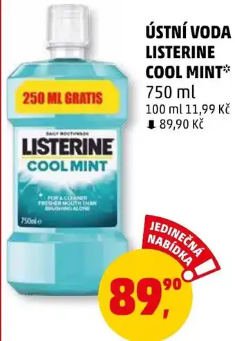 Penny Market ÚSTNÍ VODA LISTERINE COOL MINT** 750 ml nabídka