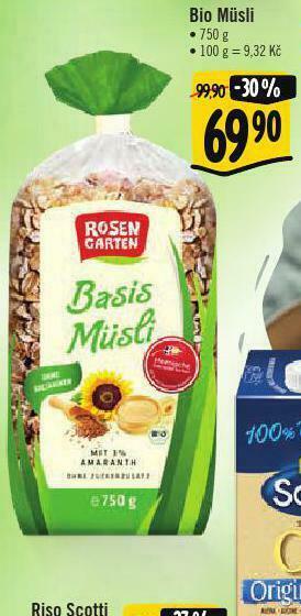 Albert Bio müsli nabídka