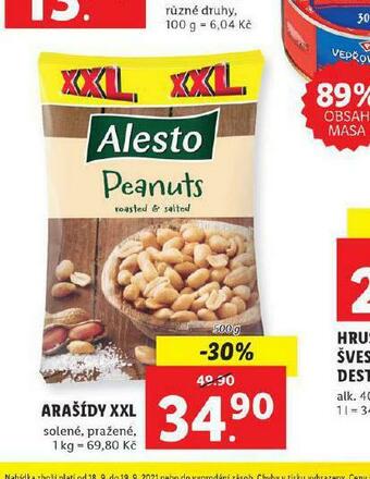 Lidl Arašídy xxl nabídka