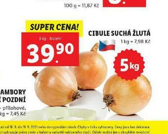 Lidl Cibule suchá žlutá nabídka