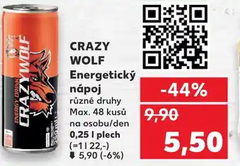 Kaufland CRAZY WOLF Energetický nápoj nabídka