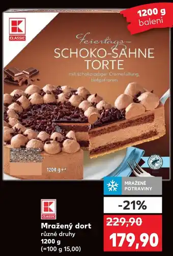 Kaufland Mražený dort různé druhy 1200 g nabídka