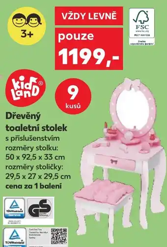 Kaufland Dřevěný toaletní stolek nabídka