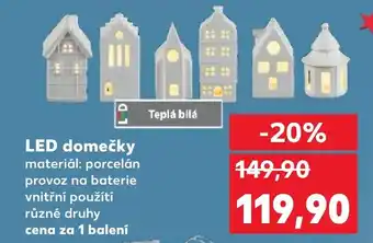 Kaufland LED domečky materiál: porcelán provoz na baterie vnitřní použití různé druhy cena za 1 baleni nabídka
