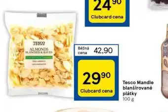 Tesco Tesvo mandle blanšírované plátky nabídka
