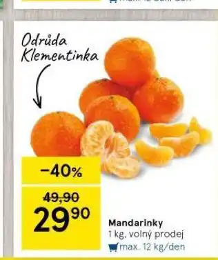 Tesco Mandarinky nabídka