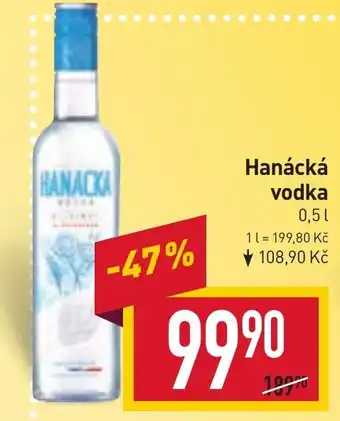 Billa Hanácká vodka nabídka
