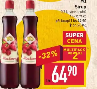 Billa YO Sirup nabídka