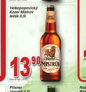 Lidl Pivo velkopopovický kozel mistrův ležák nabídka