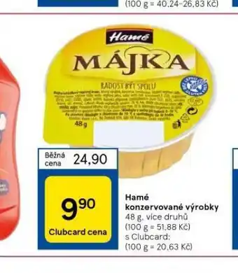 Tesco Hamé konzervované výrobky nabídka