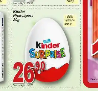 Hruška Kinder přakvapení nabídka