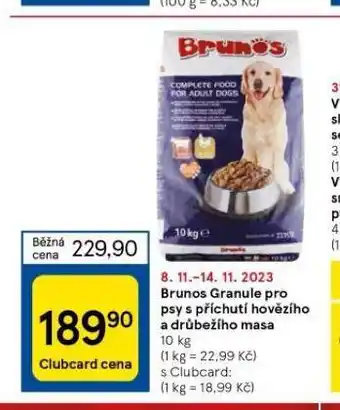 Tesco Brunos granule pro psy nabídka