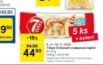 Tesco 7days croissant s kakaovou náplní nabídka