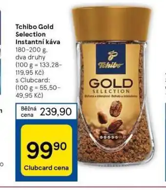 Tesco Tchibo gold selection instantní káva nabídka