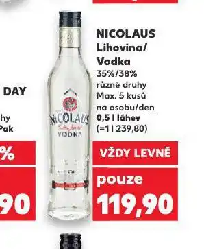 Kaufland Nicolaus lihovina / vodka nabídka