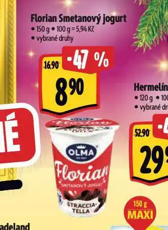 Albert Florian smetanový jogurt nabídka