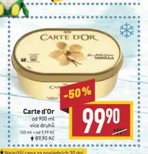 Billa Carte d'or zmrzlina nabídka