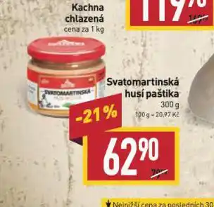 Billa Svatomartinská husí paštika nabídka