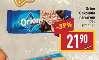 Billa Orion čokoláda na vaření nabídka