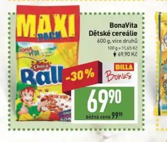 Billa Bonavita dětské cereálie nabídka