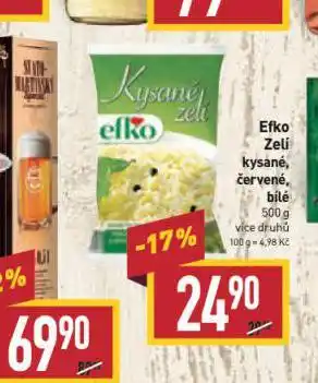 Billa Efko zelí nabídka