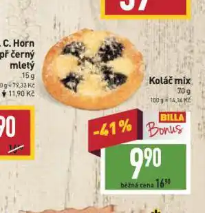 Billa Koláč mix nabídka