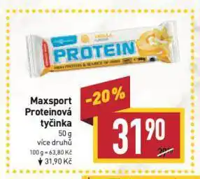 Billa Maxsport proteinová tyčinka nabídka