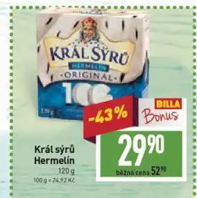 Billa Král sýrů hermelín nabídka