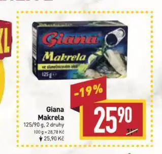 Billa Giana makrela nabídka