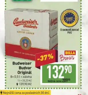 Billa Pivo budweiser budvar nabídka